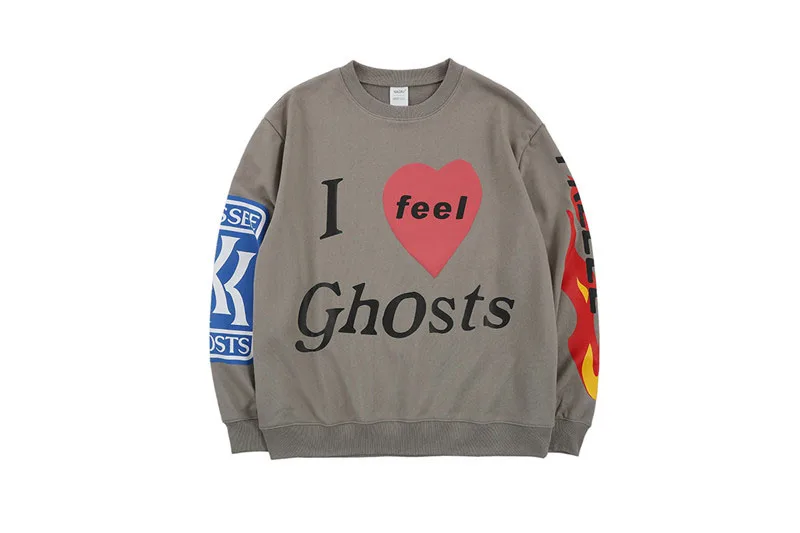 Letter Graffiti Hoodie Kanye West KIDS SEE GHOSTS Hoodie Men Women Streetwear Pullover Sweatshirts HipHip skateboard Hoodie - Цвет: 4