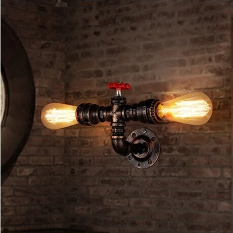 

IWHD Water Pipe Loft Industrial Vintage LED Wall Lamp Iron Water Pipe Wall Lights Wall Sconces Fixtures For Indoor Home Lighting