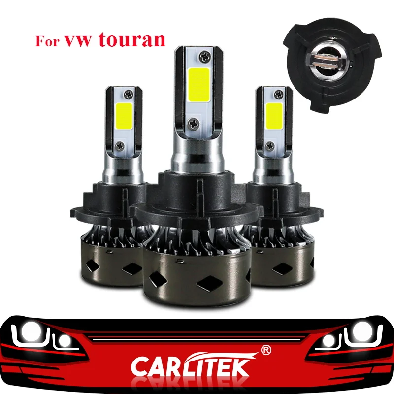 

CARLitek for VW Touran 6000K Mini H7 Led Car Headlight Bulbs with Special Socket 12000LM 12V Auto Lamps Canbus no error