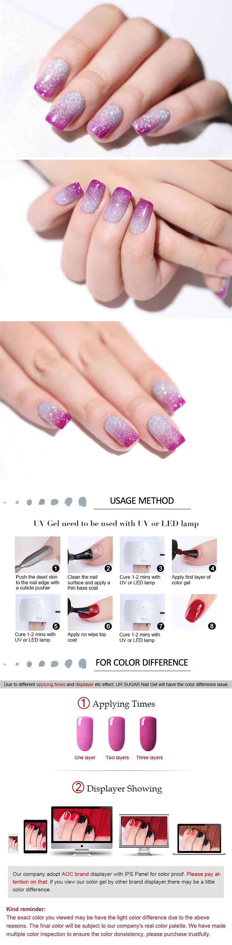 Rainbow  Thermal Soak Off UV Gel Varnish