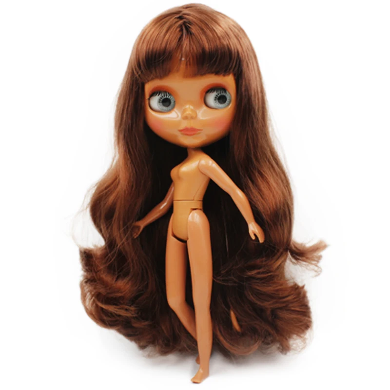 

Blyth BJD doll, Blyth Doll Nude Customized Coffee Muscle Dolls Can Changed Makeup and Dress DIY, 12 Inch Ball Jointed Dolls 03