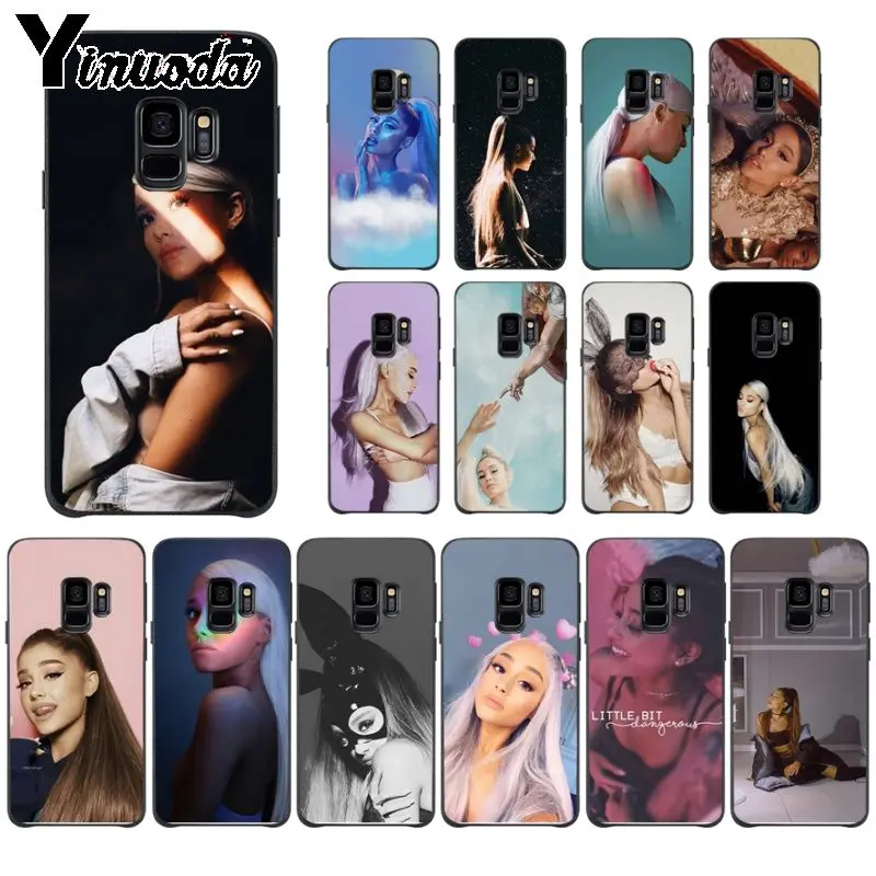 Yinuoda ariana grande Smart Cover Black Soft Shell Phone Case For Samsung Galaxy s9 s8 plus note 8 note9 s7 note5 funda | Мобильные