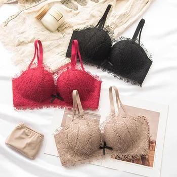 

Wasteheart Spring Women Fashion Sexy Lingerie Set Lace Cotton Panties Push Up Bra Sets Underwear A B Bra and Panty Sets