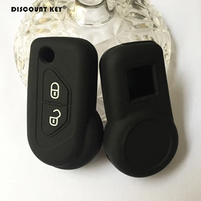 Силиконовый чехол для ключей от машины крышка для Citroen DS3 чехол Брелок корпус для дистанционного ключа Держатель наклейка Shell силиконовый чехол для ключей для автомобиля - Название цвета: Черный
