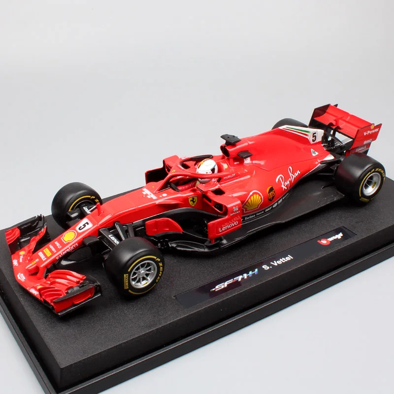 Дети 1:18 Большие весы BBurago Racing SF71H драйвер № 5 Kimi Iceman № 5 Себастиан веттел литье под давлением модели автомобилей игрушка