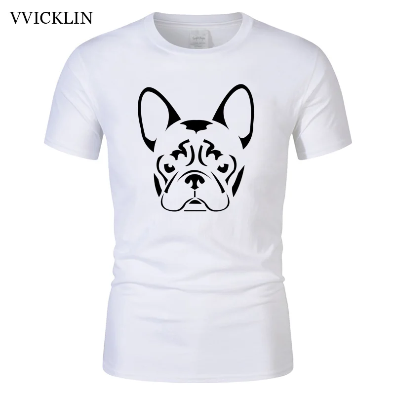 2019 French BullDog Frenchie Face Head T Shirt Men Cotton Short Sleeve T-shirt O-neck High Quality Hip Hop Tshirt Black Summer |