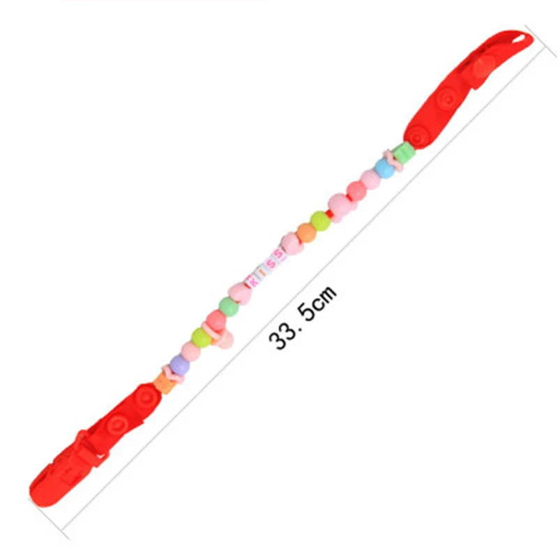Baby Pacifier Chain Toddler Soother Nipple Holder Clip Colorful Beads Safety Plastic Material Easy Clean For Newborn BB5075 (3)