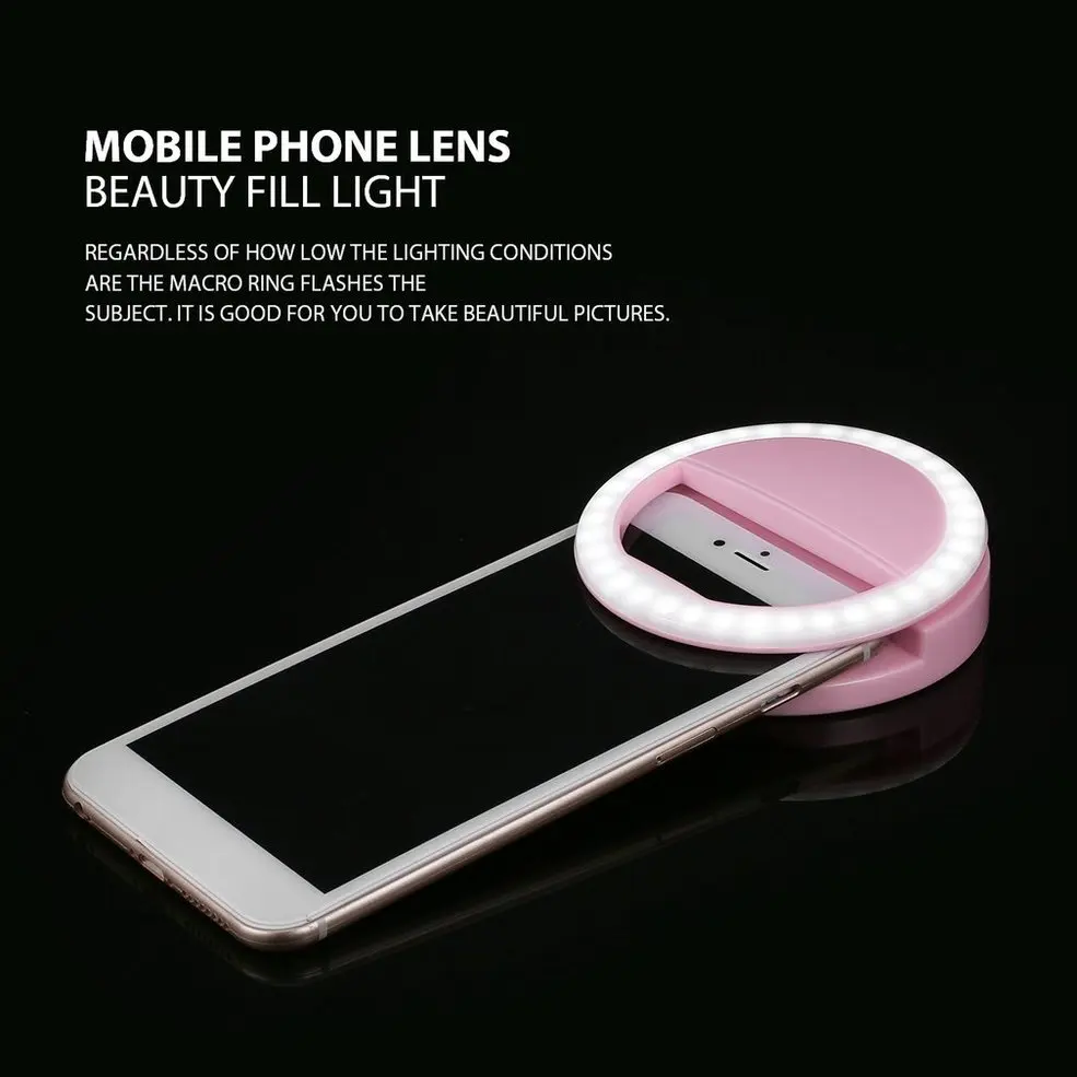 

10PCS Flashes Ring Clip Luminous Lamp LED Flash Light Phone Ring Portable Selfie Light