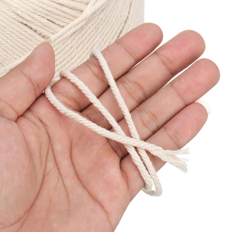 Популярный 1 мм 10 бежевый хлопковый витой шнур плетение из веревок Macrame Artisan String