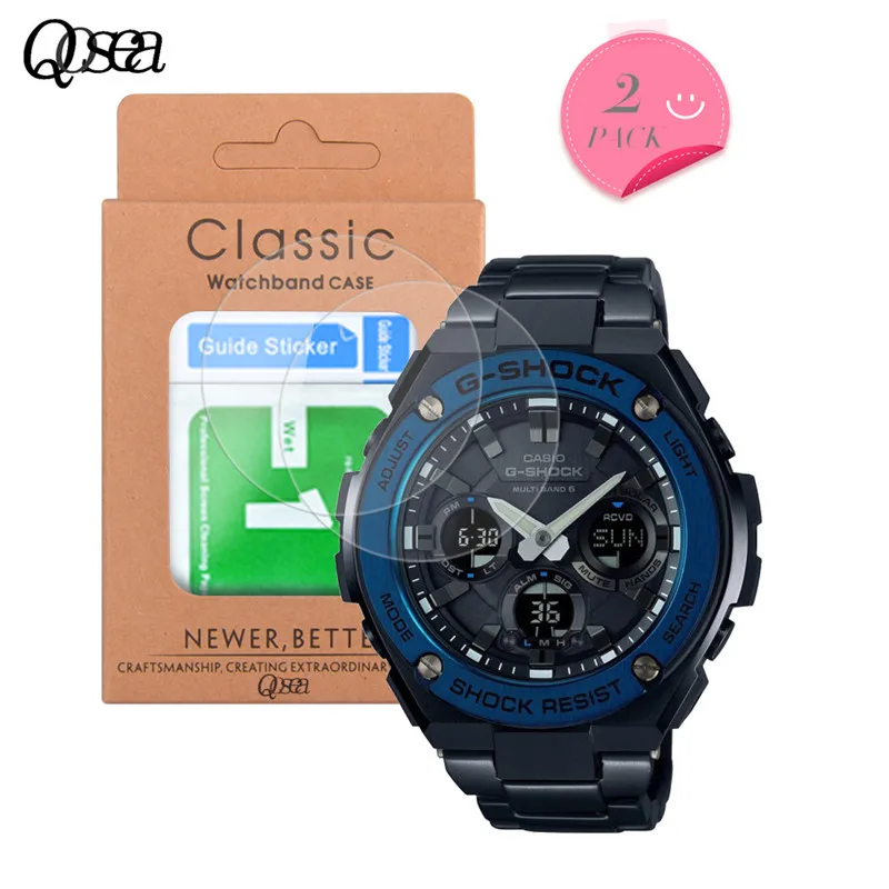 Qosea (2 PACK) Tempered Glass For Casio GST W110 1A2 Ultra thin