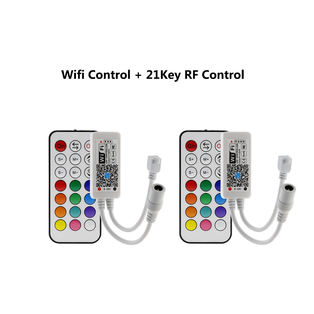 Светодиодный мини контроллер Wi Fi RGB/RGBW 12 в пост. Тока с RF 21Key / IR 24Key для RGB RGBW