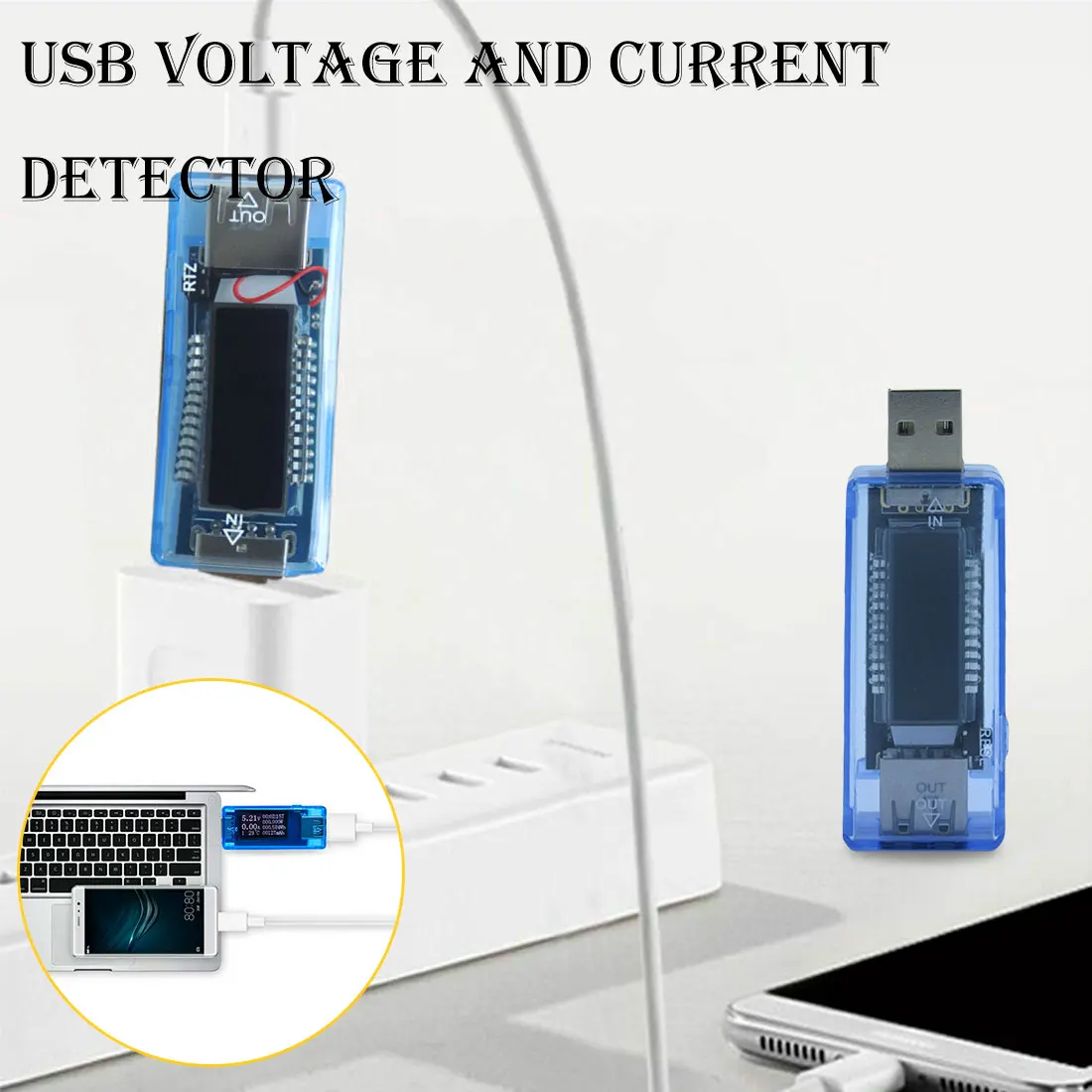 3 in 1 Mobile Power Detector Battery Test Voltage Current Meter Battery Tester Blue Measuring Instruments USB Charger Doctor