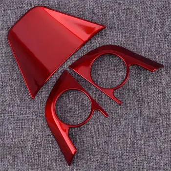 

DWCX 3pcs Car Red Interior Steering Wheel Cover Trim Sticker Fit For Toyota Corolla Hatchback 2018 2019