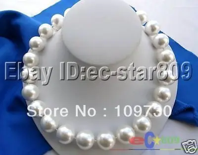 

Jewelry 0012014 HUGE 17" 18MM ROUND WHITE SOUTHSEA SHELL PEARL NECKLACE