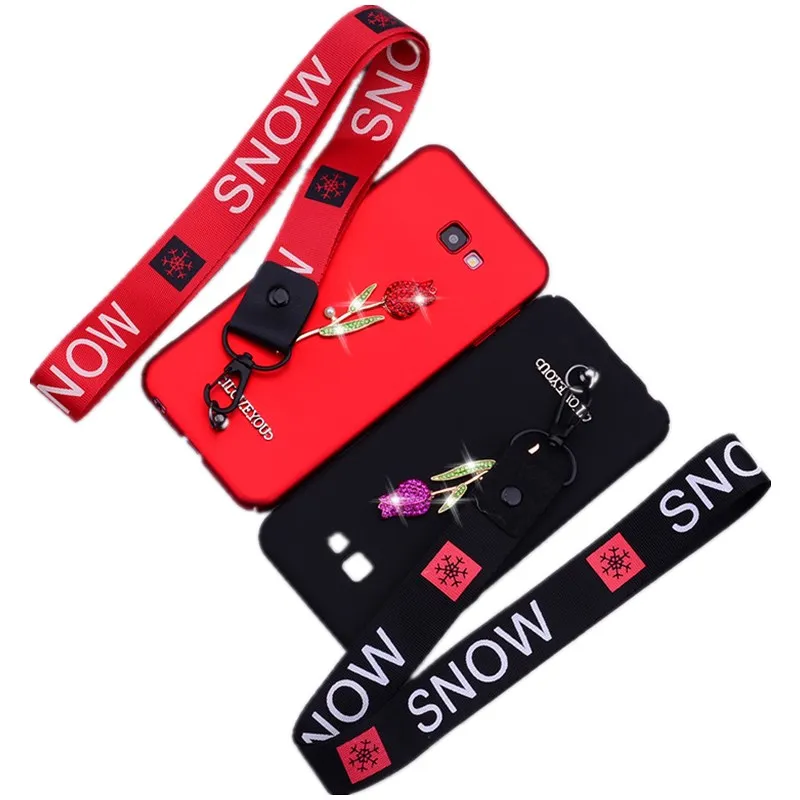 

Bling Rose Wrist strap phone Case for Coque Samsung Galaxy A3 A5 A7 2017 A6 A8 Plus 2018 S6 S7 S8 S9 Note 9 8 S10 Luxury Diamond