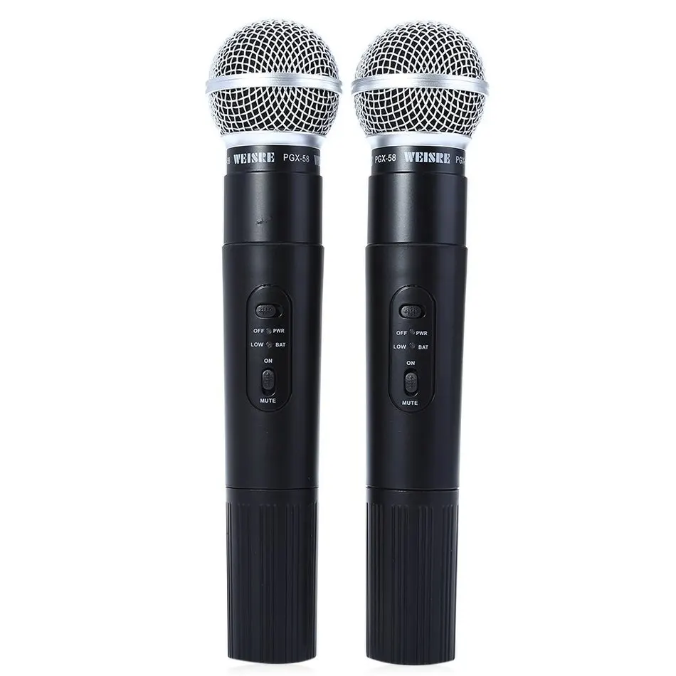 Профессиональный weisre PGX58 VHF/UHF Беспроводной микрофон двойной ручной + 2 X MIC