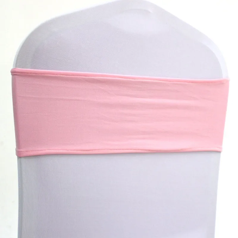 100 шт. лайкра Свадебные ленты обивки стульев эластичный стрейч стул, лента завязки с без пряжки отель Вечерние Банкетный украшения - Цвет: Pink