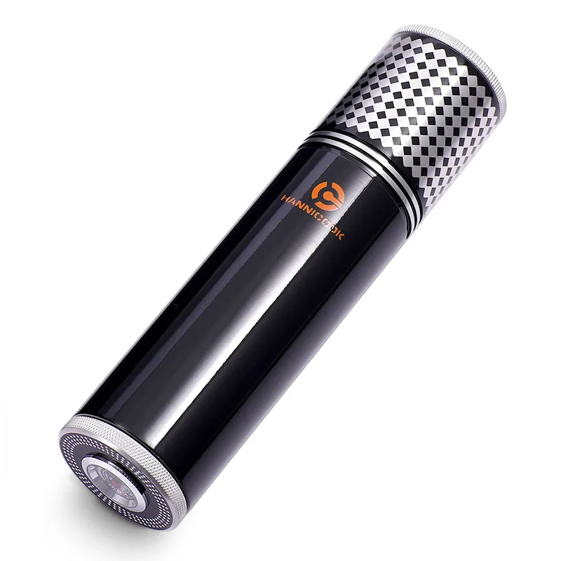 

HANNICOOK Gadgets Black Aluminium Alloy Travel Cigar Tube Portable Jar MINI Humidor W/ Humidifier Hygrometer