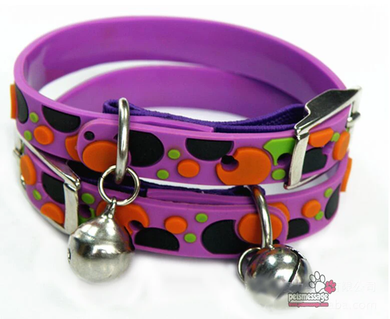 Pet Product for Cat Collar Dots Designer Cat Collar Bell Safety Buckle