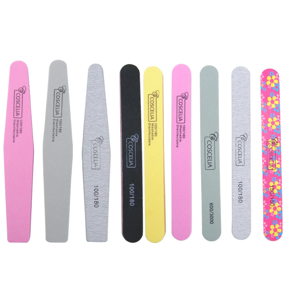 

1PC Colour Professional 100/180 Nail Art File Sanding Manicure Polished Coscelia Nail Files For Remove Gel Nail Polish Tools Kit