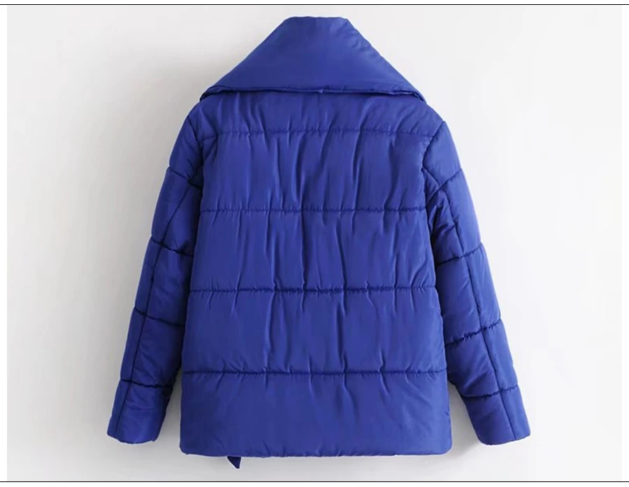 UGREVZ, зимнее женское пальто,, Свободное пальто, большой воротник с лацканами, боковая шнуровка, ассиметричное, толстое хлопковое пальто, синяя теплая верхняя одежда