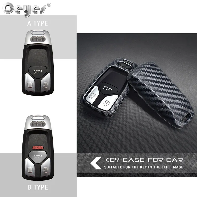 Ceyes автомобильный Стильный чехол из углеродного волокна для Audi A4, новинка, A4L, A5, A6L, QT, S5, S7, Q7, TTS, авто защита для ключей, аксессуары
