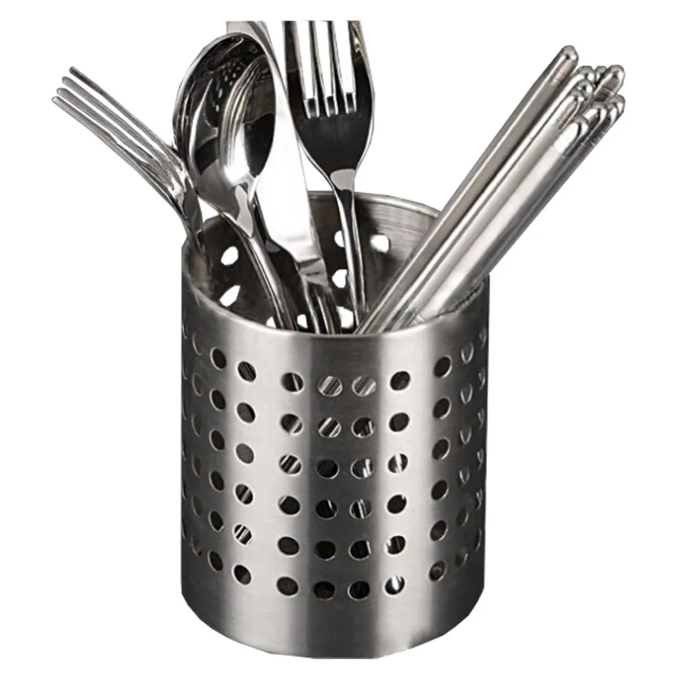 1X New Design Hollow Out Stainless Steel Chopstick Utensil Rack Holders