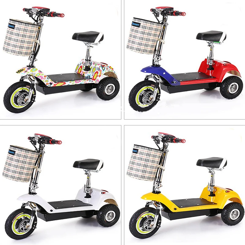  Adults Electric Tricycle Citycoco Electric Scooter Foldable Collapsible with children's seat and Ba