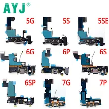 AYJ 10pcs USB Charger Dock Connector Headphone Audio Jack Parts for iPhone 6 6G 6Plus 5 5 6S 7 8 Plus Charging Port Flex Cable