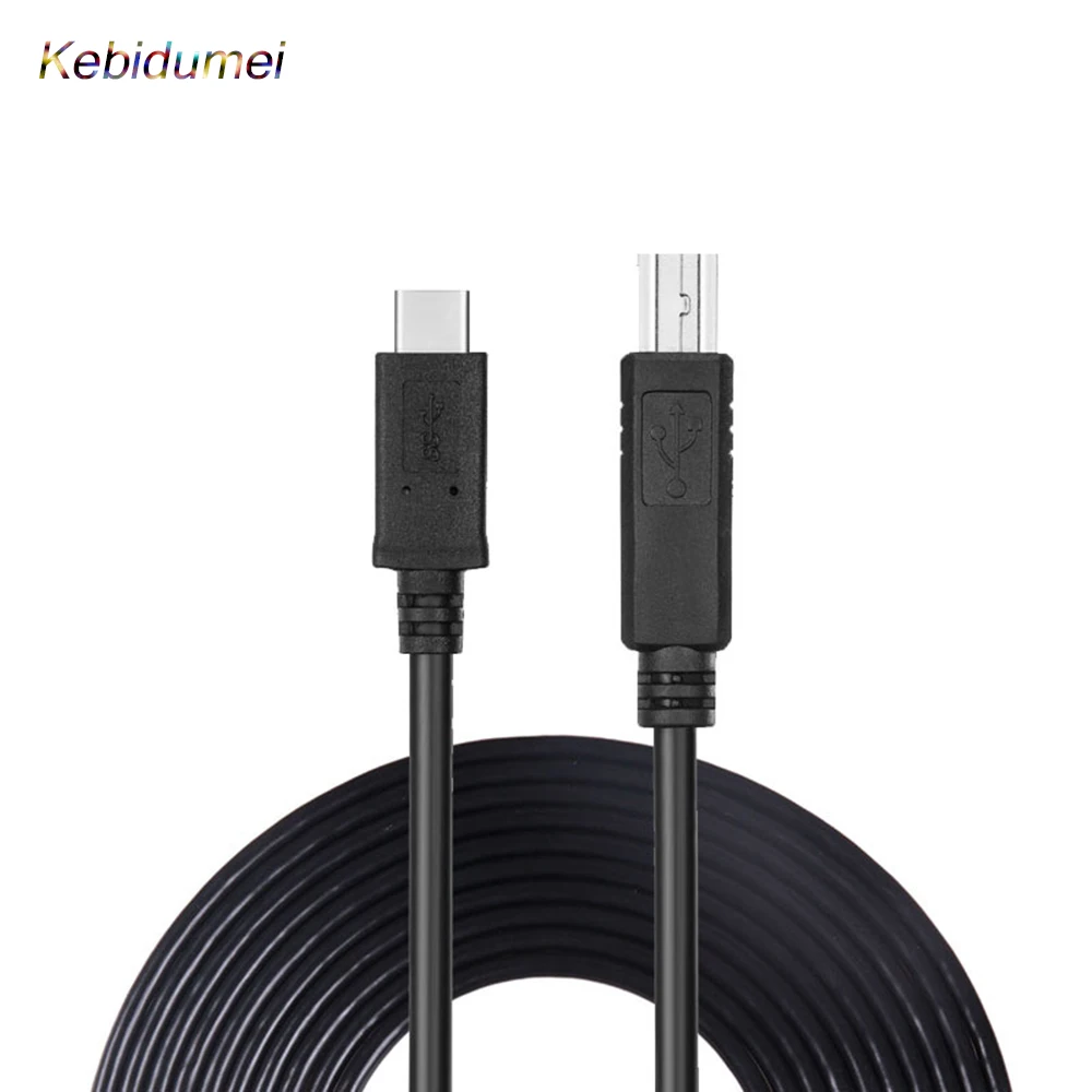

kebidumei Male Connector to USB 2.0 B Type Male Data USB-C USB 3.1 Type C Cable For Cell Phone Macbook Laptop