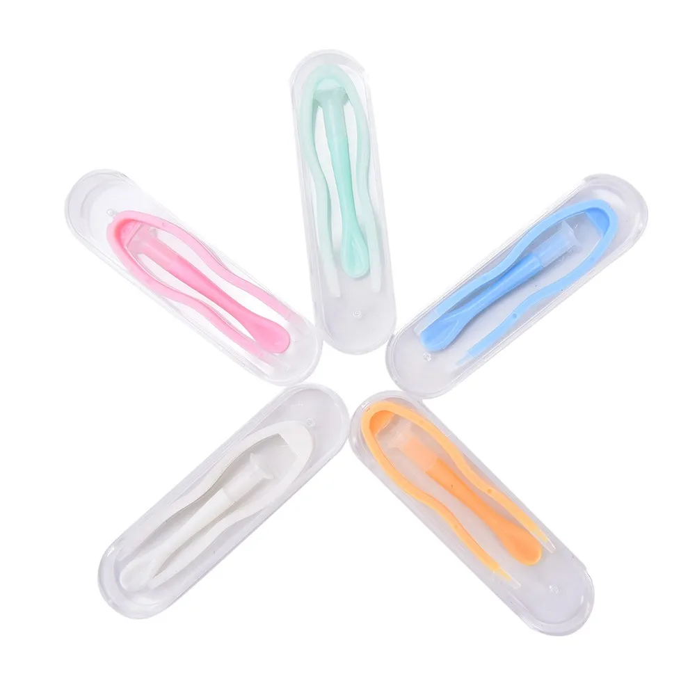 

1 Set Hot Sale Practical lenses tweezers clip silicone color contact connected at random Wholesale