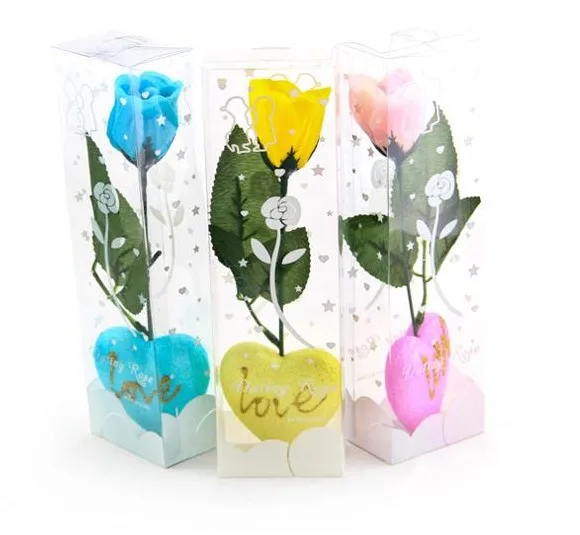 Cheap Wholesale Decorating Wedding Birthday Gift Rose Flower Soap Packed in Plastic Case Per Piece | Красота и здоровье