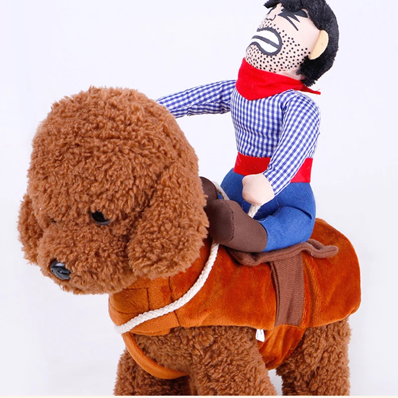 2017 Novelty Funny Dog Costume Pet clothes Cowboy Dressing up Jacket