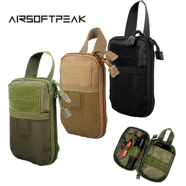 AIRSOFTPEAK Military Molle EDC Pouch Mesh Tools Accessory Pouches