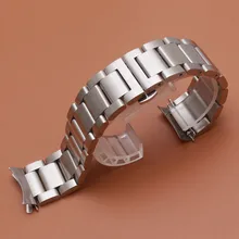 Correa extremos curvos accesorios de plata relojes de color negro mate de acero inoxidable pulsera de la correa correas de reloj fit samsung gear s3