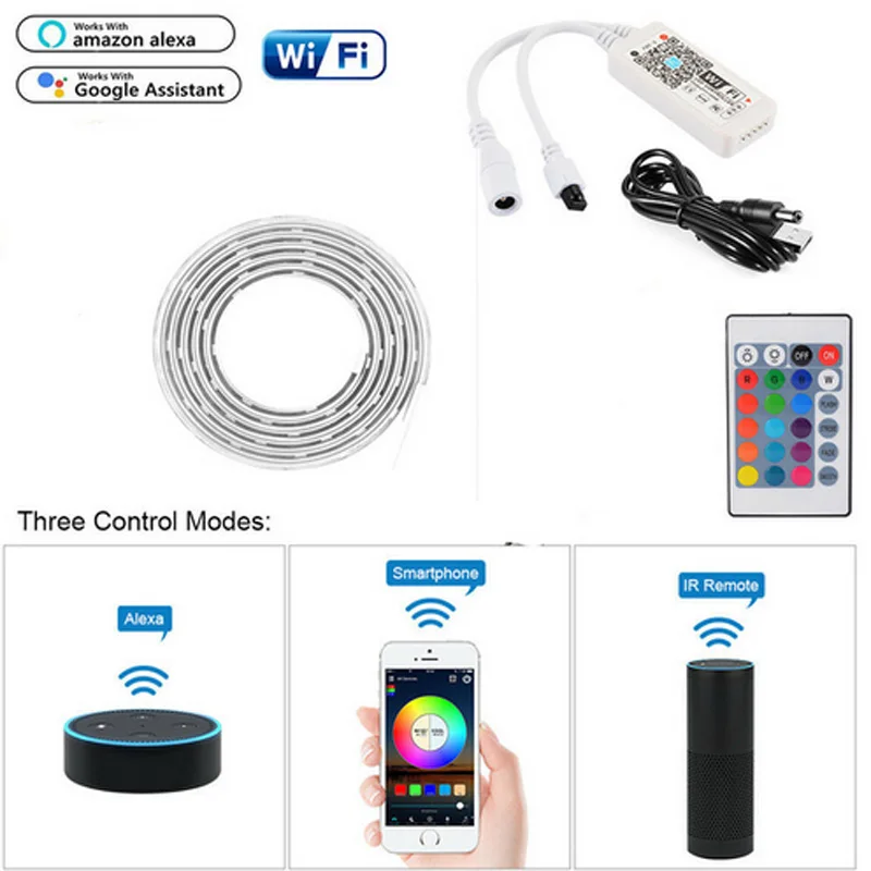 Светодиодная лента RGB для подсветки телевизора 2 м 5 В USB 5050 музыки Wi Fi|Светодиодные