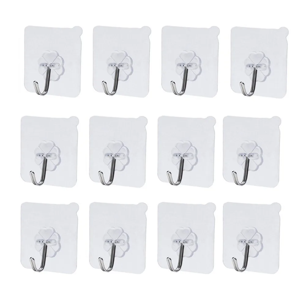 

Practical Boutique Adhesive Hooks Wall Hooks Heavy Duty Stick on Strong Waterproof Ceiling Hangers Nail Free 10kg Max Rotarabl