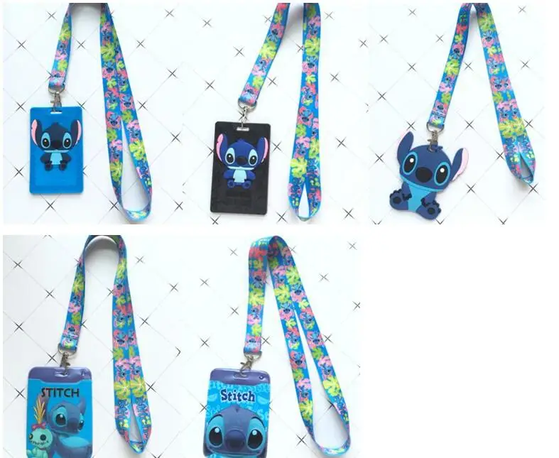 

Cartoon 1 pcs stitch High Quality Lanyard Key Chains Pendant party Gifts Neck Strap Card Bus ID Holders Identity Badge Lanyard