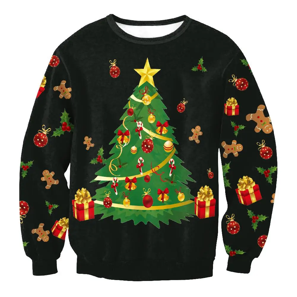 

Yfashion Men/Women Christmas Pullover Xmas Casual Round Neck Long Sleeve Sweatshirt Tops