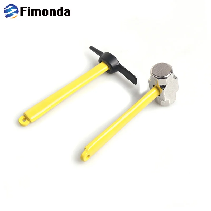 

RC Mini Hammer Hoe Shovel Decoration for 1/10 RC Crawler Car Traxxas TRX4 Axial SCX10 90046 D90 Tamiya CC01 Metal Parts