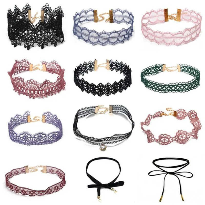 12 pieces of Lace Necklace with lace necklacesin Torques from Jewelry