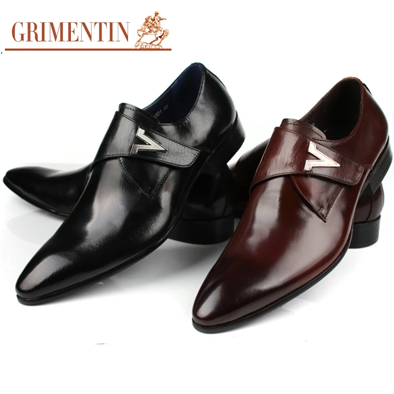 GRIMENTIN/брендовые роскошные мужские вечерние туфли из натуральной кожи; Удобные Модные Мужские модельные туфли;