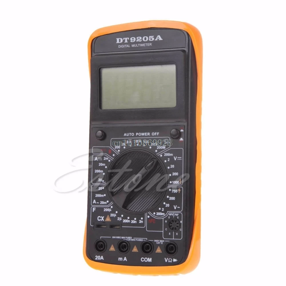 

Digital Multimeter DT9205A Multimeter LCD AC/DC Ammeter Resistance Capacitance Tester