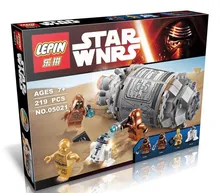 LEPIN 05021 219Pcs Star Wars The Force Awakens Droid Escape Pod Model Building Kit Minifigure Blocks Bricks Toy Compatible Legoe