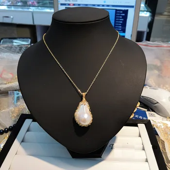 

Original Natural Fresh Water Baroque Pearl Handmade Pendant Necklace For Women Wife Wedding Customizable Jewelry