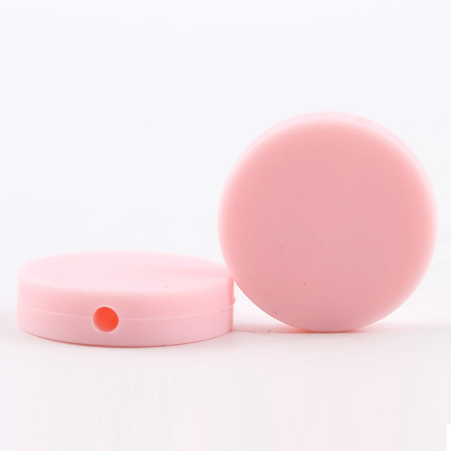 candy pink Давайте сделаем жевательные силиконовые бусины Детские плоские круглые 20 шт Силиконовые Бусины-прорезыватели силиконовый бисер ребенок прорезывание зубов жевательные прорезыватели - Цвет: candy pink