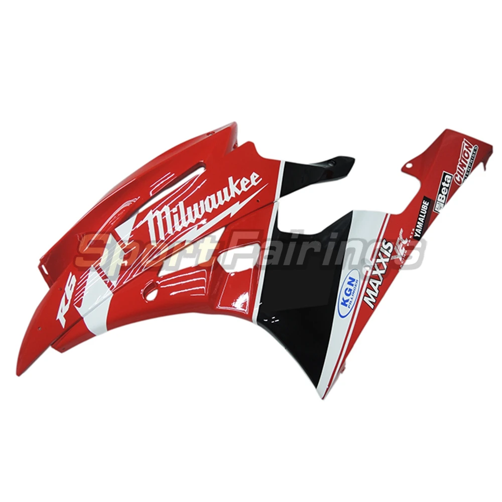 Обтекатели для Yamaha YZF600 YZF-R6 R6 06 07 2006 2007 ABS Пластик мотоцикл полный комплект обтекателя каркаса кузова капоты Милуоки красный