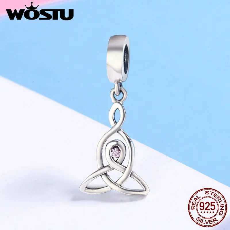 WOSTU подлинные 925 пробы серебряные талисманы на удачу, для защиты святых, подходят к оригинальным WST браслетам, браслеты, хорошее ювелирное изделие CQC423