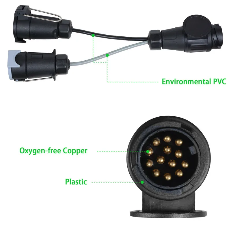 Адаптер с 13 контактами на 7 штырьков удлинитель для прицепа свинцовая вилка