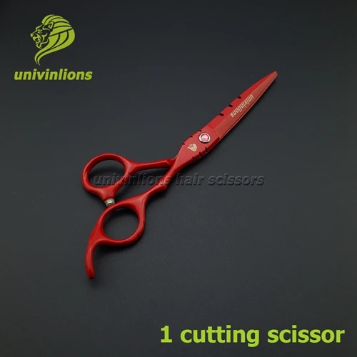 1 cutting scissor 6 дюймов, красные профессиональные японские ножницы для волос, набор, бритва, Парикмахерская, Парикмахерская, резка, истончение, tijeras peluqueria, салон, парикмахерские ножницы, набор - Цвет: 1 cutting scissor